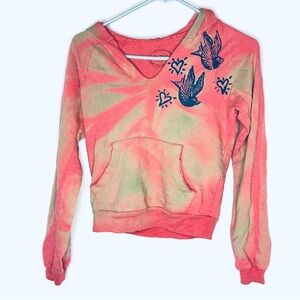 Buffalo Hoodie Pretty in Pink Tie Dye with Birds